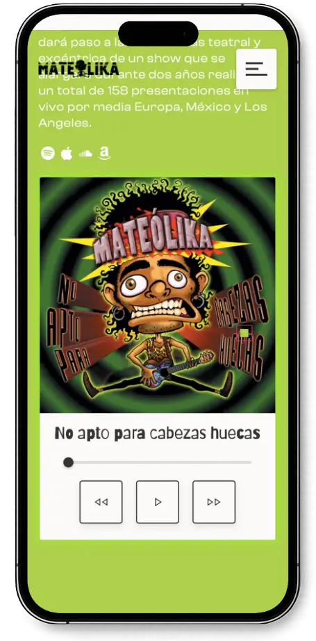 Concert or video page on the Mateólika platform