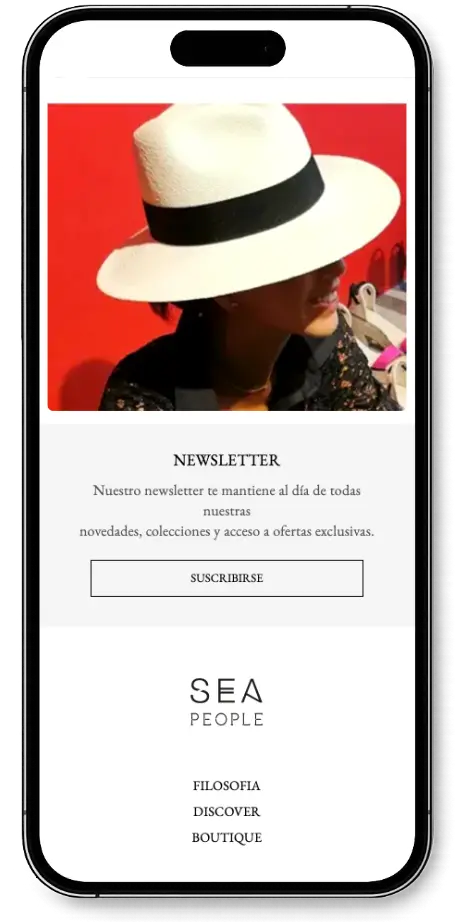 Ficha de prenda o colección en la plataforma de Sea People