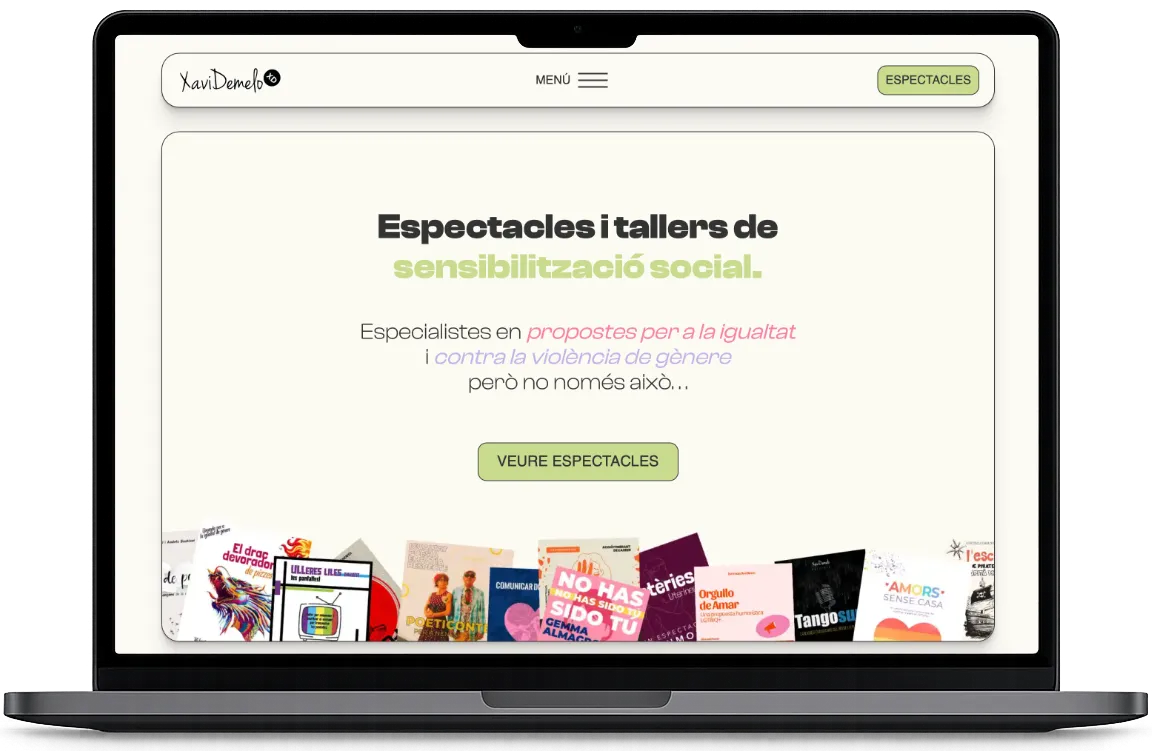 Xavi Demelo — vista previa de la plataforma en distintos dispositivos